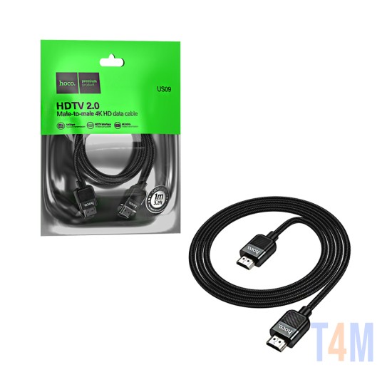 Hoco US09 Cutting-Edge 4k HD HDMI Cable for Computer 1M Black